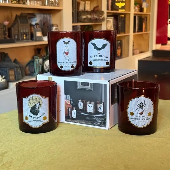 Threshold Other - Threshold Halloween Potion Tumblers Set of 4 Burgundy Glasses 13.87oz GothicNEW